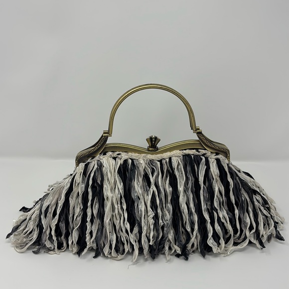 Fringe Clutch Cocktail Purse Bag Party Whimsigoth Cosplay Retro Grunge Y2K - Picture 2 of 8